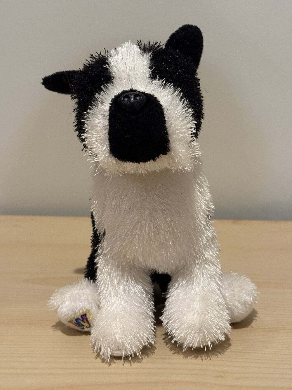Ganz Webkinz Boston Terrier Dog Plush HM173 Black White Stuffed Animal 8"